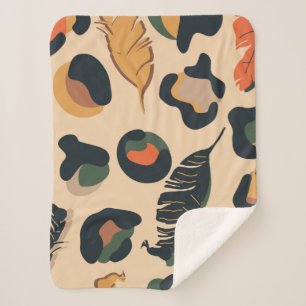 Manta Sherpa Patrón de la jungla abstracta sin soldadura, espal