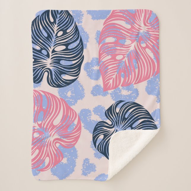 Manta Sherpa Patrón de la jungla salvaje sin soldadura, fondo c (Anverso)