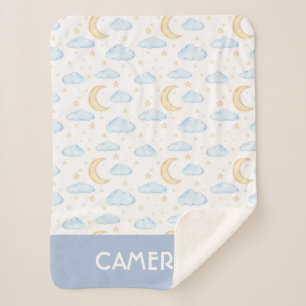 Manta Sherpa Patrón de las estrellas de la luna de color acuáti