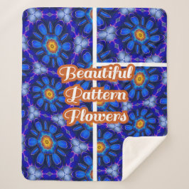 Manta Sherpa Patrón de las flores azules abstractas