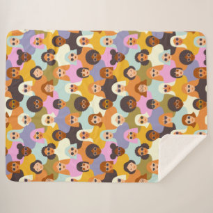 Manta Sherpa Patrón de las mujeres retro del mundo