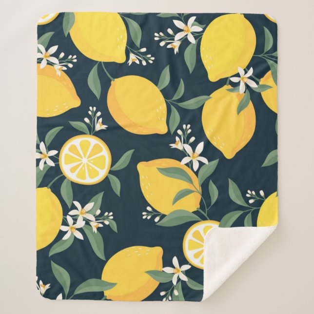 Manta Sherpa Patrón de Leña Amarilla de Limón (Anverso)