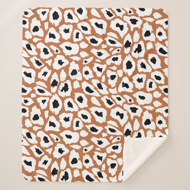 Manta Sherpa Patrón de leopardo, diseño de la huella animal afr (Anverso)