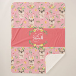 Manta Sherpa Patrón de Llama Rosa Cuta para Niñas Pequeñas