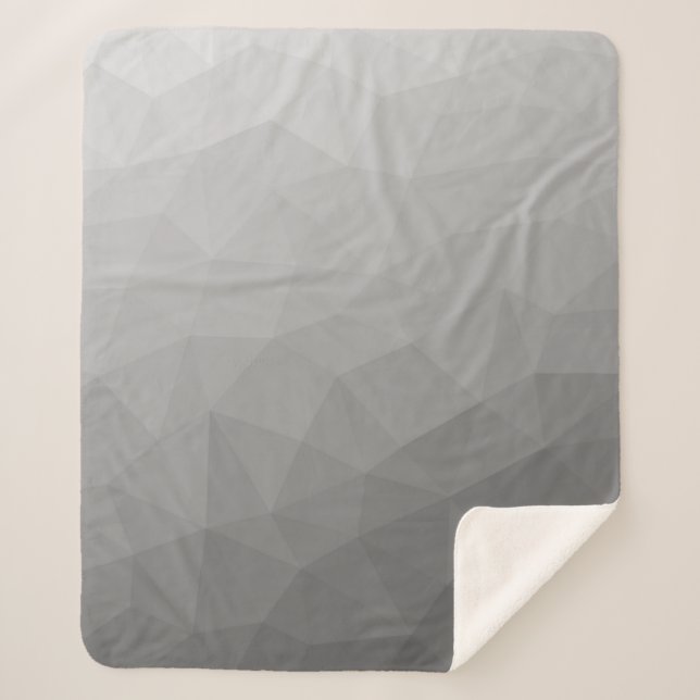 Manta Sherpa Patrón de malla geométrica de gradiente gris (Anverso)