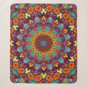 Manta Sherpa Patrón de Mandala de Caleidoscopio Fractal-64351