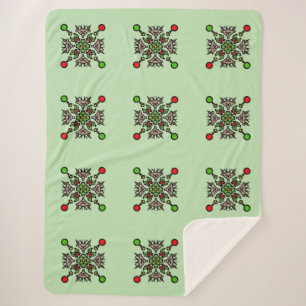 Manta Sherpa Patrón de Mandala de Navidad