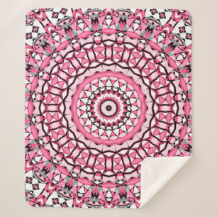 Manta Sherpa Patrón de mandala redonda en mosai estilo vitral d