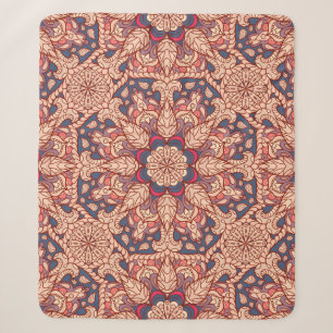 Manta Sherpa Patrón de mandala sin foco. Tema decorativo de épo