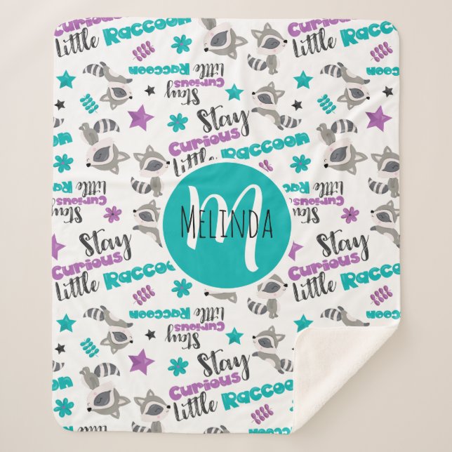 Manta Sherpa Patrón de mapache (Anverso)