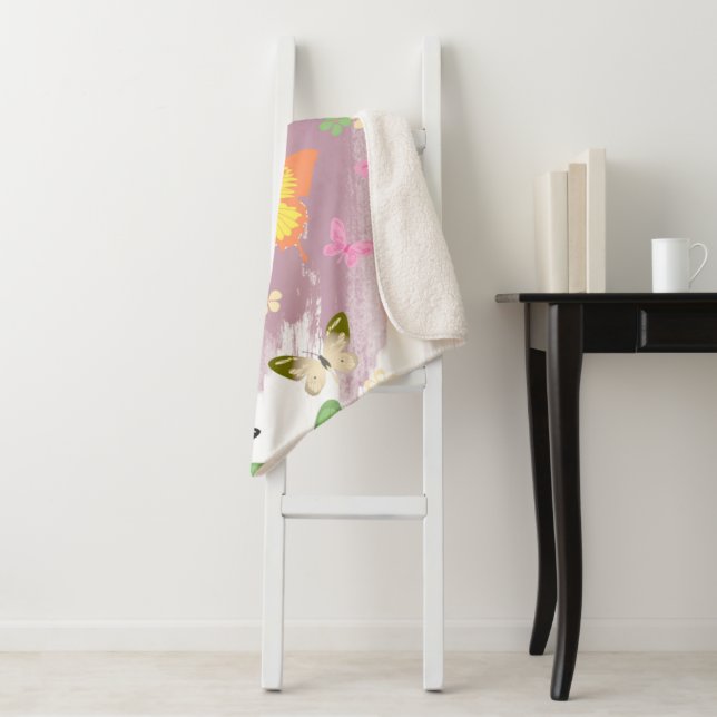 Manta Sherpa Patrón de mariposa 7 (In situ)