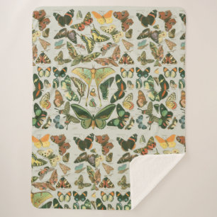 Manta Sherpa Patrón de mariposas antiguas de mariposa