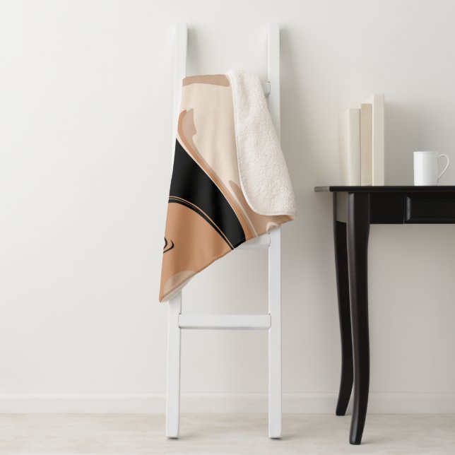 Manta Sherpa Patrón de mármol negro y blanco (In situ)