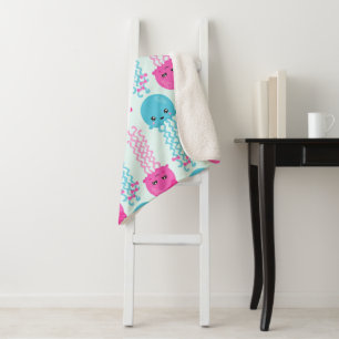 Manta Sherpa Patrón de medusas, medusas cortas, animales marino