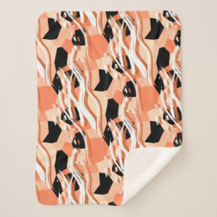 Manta Sherpa Patrón de moda abstracto sin inconvenientes con du