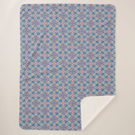 Manta Sherpa Patrón de mosaico azul polvoriento