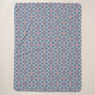 Manta Sherpa Patrón de mosaico azul polvoriento