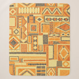 Manta Sherpa Patrón de mosaico sin fisuras bordado. Bohemio o