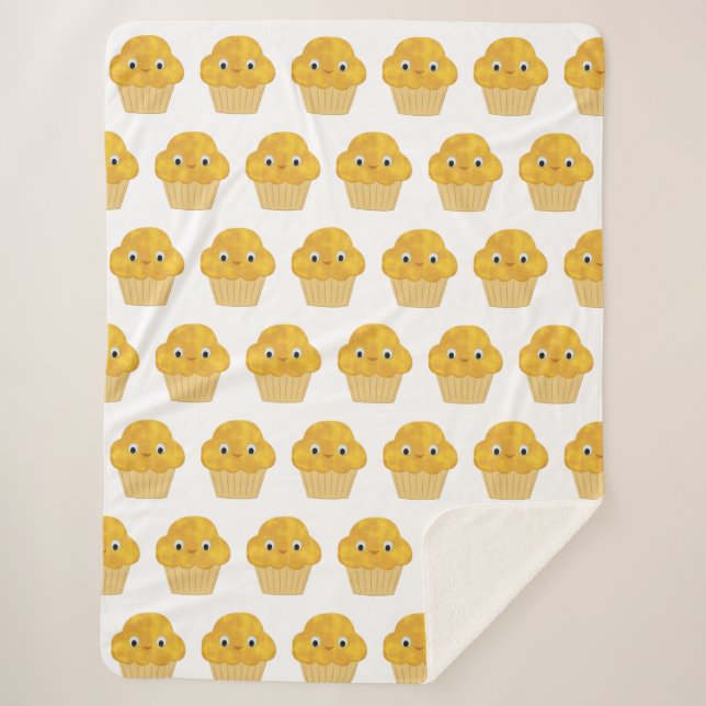 Manta Sherpa Patrón de muffin de maíz Personalizado (Anverso)