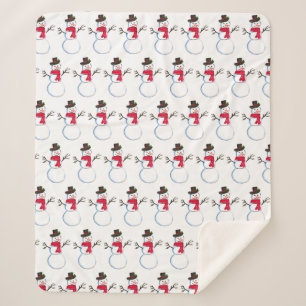 Manta Sherpa Patrón de navidad retro vintage de la acuarela de 