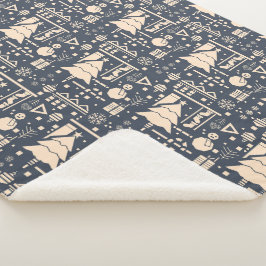 Manta Sherpa Patrón de Navidades geométricos - Diseño moderno