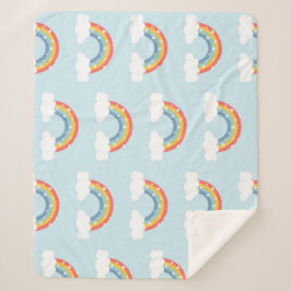 Manta Sherpa Patrón de niños arcoiris