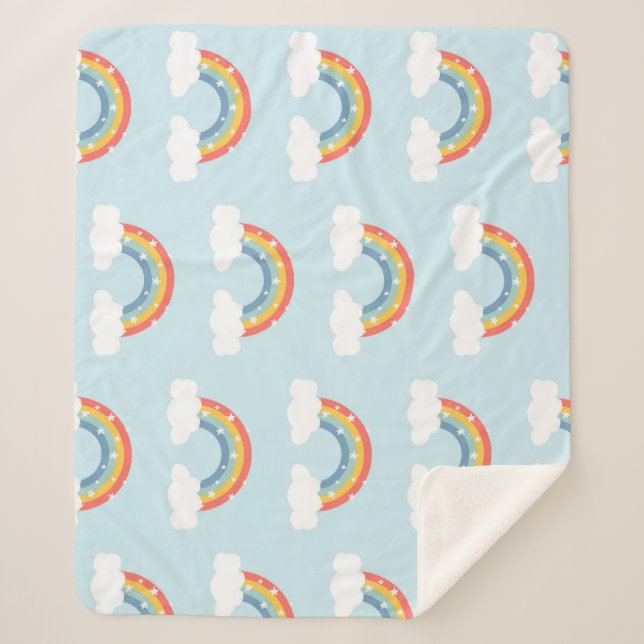Manta Sherpa Patrón de niños arcoiris (Anverso)