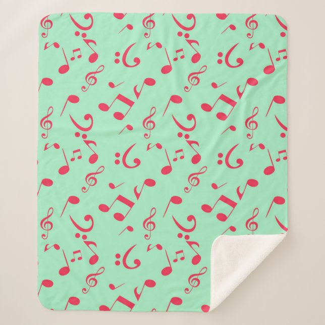 Manta Sherpa Patrón de notas musicales (Anverso)