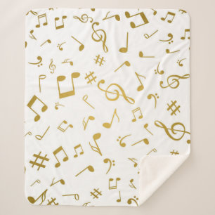 Manta Sherpa Patrón de notas musicales