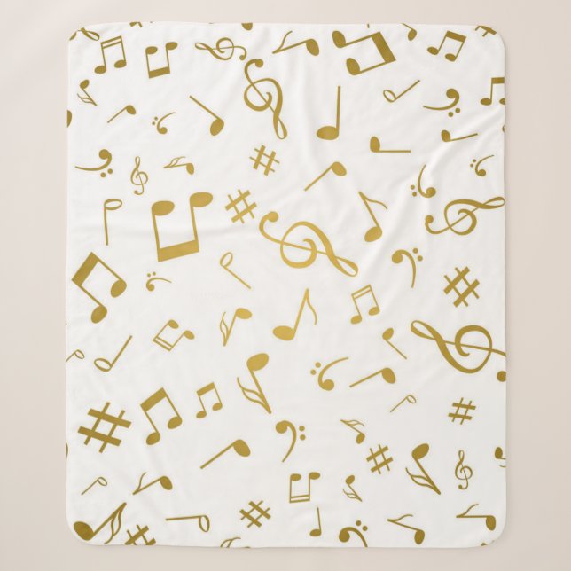 Manta Sherpa Patrón de notas musicales (Anverso)