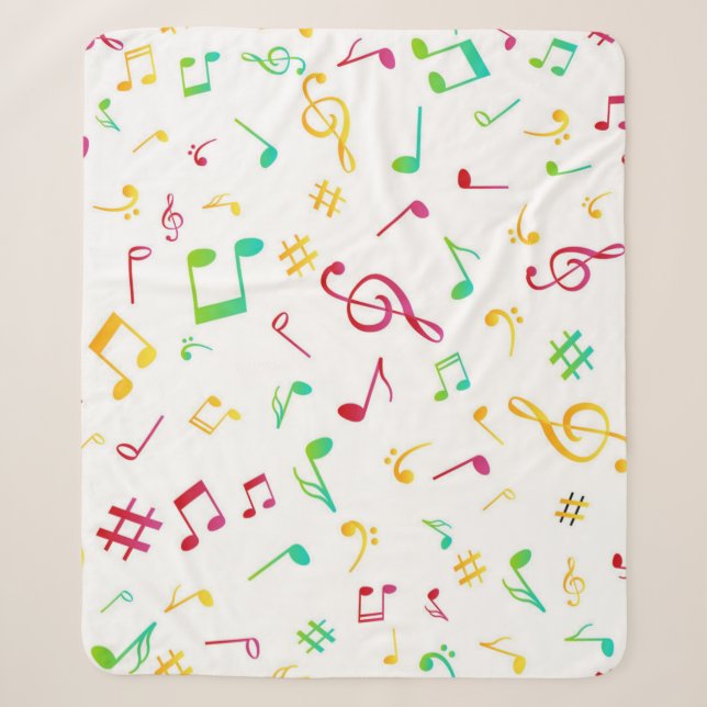 Manta Sherpa Patrón de notas musicales (Anverso)