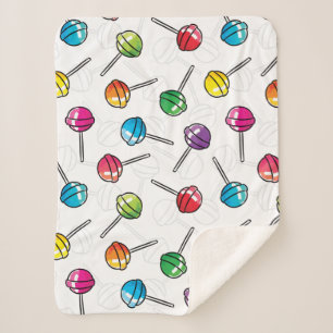 Manta Sherpa Patrón de ollipops coloridos