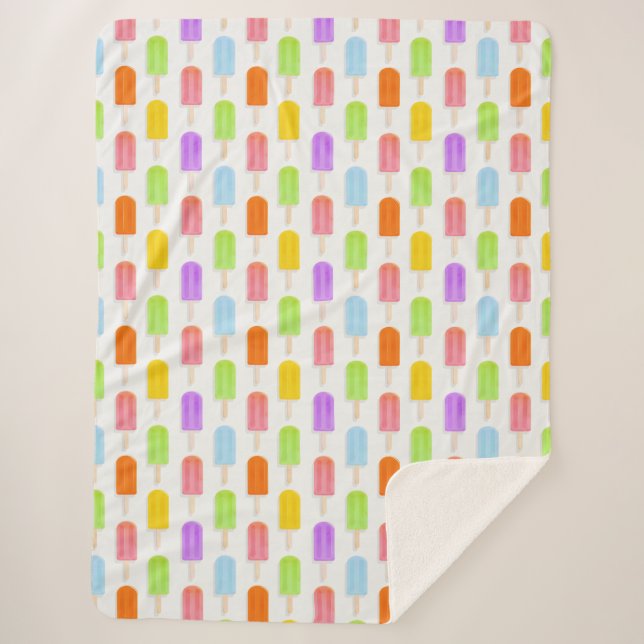 Manta Sherpa Patrón de opúsculos del arcoiris de verano (Anverso)