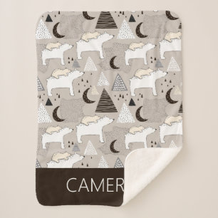 Manta Sherpa Patrón de oso de madera de Doodle Cuaderno