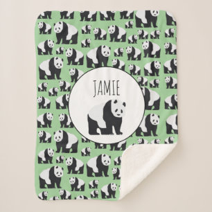 Manta Sherpa Patrón De Oso De Panda Cuta