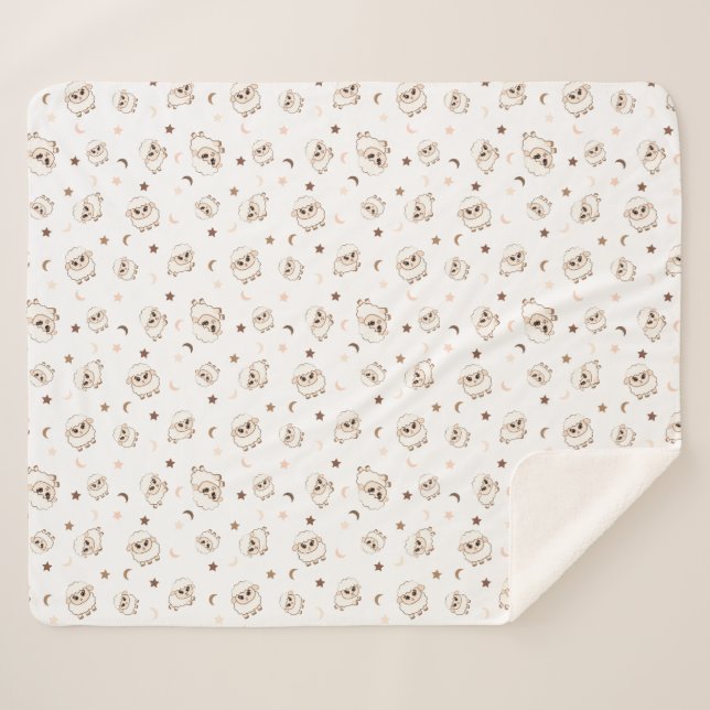 Manta Sherpa Patrón de ovejas Pastel (Anverso (horizontal))