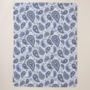 Manta Sherpa Patrón de Paisley Azul