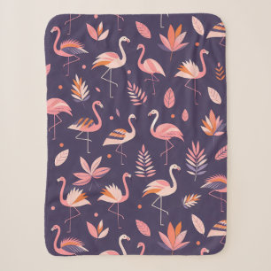 Manta Sherpa Patrón de paraíso de flamingo
