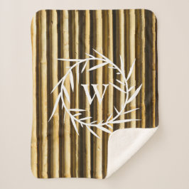 Manta Sherpa Patrón de patrón de líneas verticales monograma de