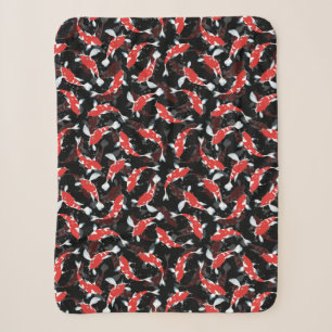 Manta Sherpa Patrón de peces koi rojos