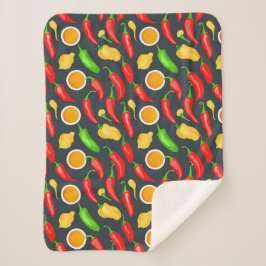 Manta Sherpa Patrón de Peppers de Chili Caliente