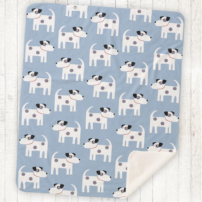 Manta Sherpa Patrón de perro de Jack Russell Parson Terrier (Jack Russell Terrier Dog fun fleece blanket)