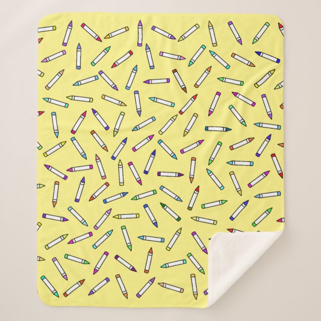 Manta Sherpa Patrón de personalizado Crayon (Anverso)