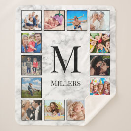 Manta Sherpa Patrón de Piedra de Mármol Blanco