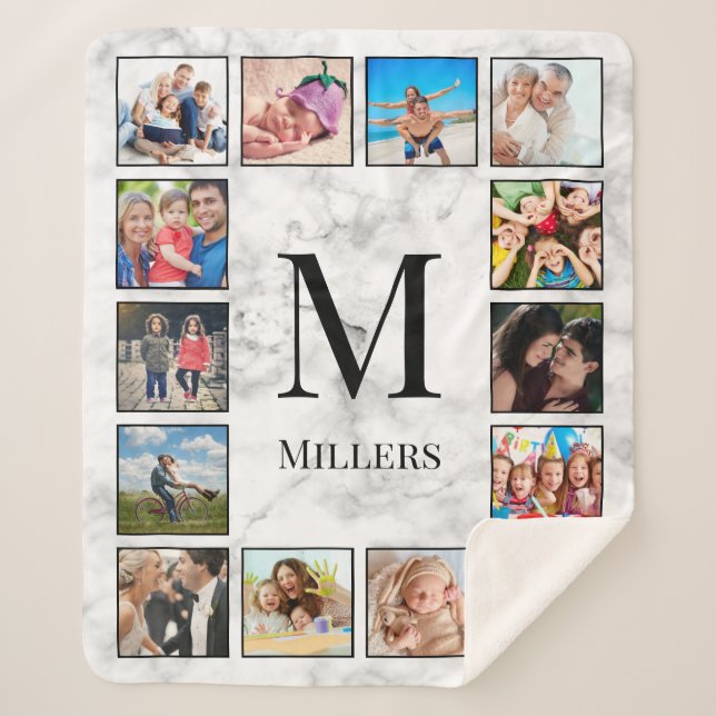 Manta Sherpa Patrón de Piedra de Mármol Blanco (Anverso)