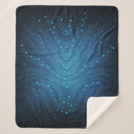 Manta Sherpa Patrón de piel alienígena azul bioluminiscente - A