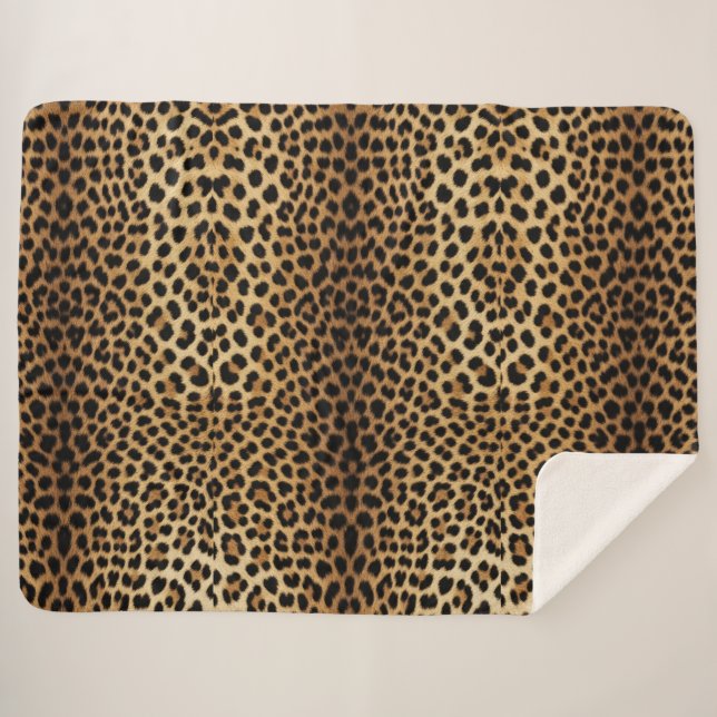 Manta Sherpa Patrón de piel de leopardo (Anverso (horizontal))