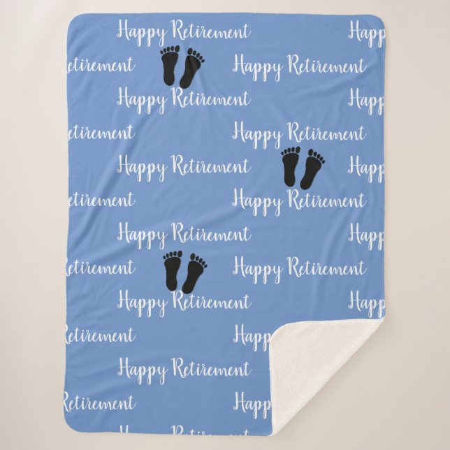 Manta Sherpa Patrón de pies podiatristas azul (Anverso)