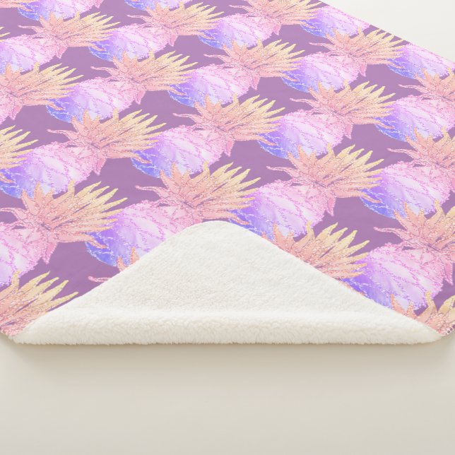 Manta Sherpa Patrón de piña divertida (3/4)