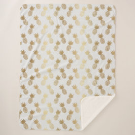 Manta Sherpa Patrón de piña dorada